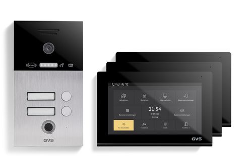 IP Video Türsprechanlage 2-FH/3x 7" Touchscreen Komplett-Set AVS5089U