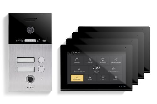 IP Video Türsprechanlage 2-FH/4x 7" Touchscreen Komplett-Set AVS5090A