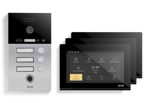 IP Video Türsprechanlage 3-FH/3x 7" Touchscreen Komplett-Set AVS5091U
