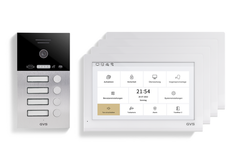 IP Video Türsprechanlage 4-FH/4x 10" Touchscreen Komplett-Set AVS5427U