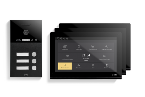 IP Video Türsprechanlage 3-FH/3x 10" Touchscreen Komplett-Set AVS5543A