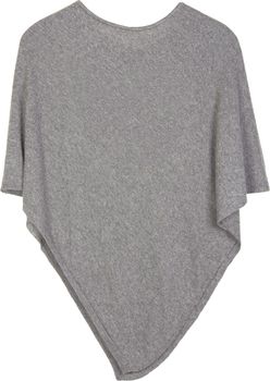 styleBREAKER Damen Feinstrick Poncho in Unifarben, leicht asymmetrischer Schnitt, Ärmellos, Rundhals 08010042