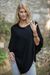 styleBREAKER Damen Feinstrick Poncho in Unifarben, leicht asymmetrischer Schnitt, Ärmellos, Rundhals 08010042