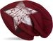 styleBREAKER Beanie Mütze mit All Over Stern Muster, Vintage Stern Print, Strass Rand und sehr weichem Innenfutter, Unisex 04024097