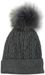 styleBREAKER Damen Feinstrick Bommelmütze mit Zopfmuster, Kunstfell Bommel Mütze, gefütterte Winter Strickmütze 04024100