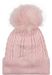 styleBREAKER Damen Feinstrick Bommelmütze mit Zopfmuster, Kunstfell Bommel Mütze, gefütterte Winter Strickmütze 04024100