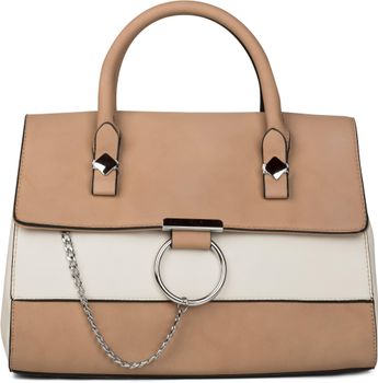 styleBREAKER Satchel Henkeltasche im 2-Tone Design mit Metall Ring und Kette, Handtasche, Tasche, Damen 02012125