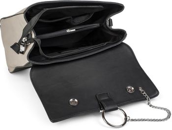 styleBREAKER Satchel Henkeltasche im 2-Tone Design mit Metall Ring und Kette, Handtasche, Tasche, Damen 02012125