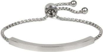 styleBREAKER Edelstahl Slider Armband mit Schmuckelement, Ankerkette, Schiebeverschluss, Schmuck, Damen 05040082