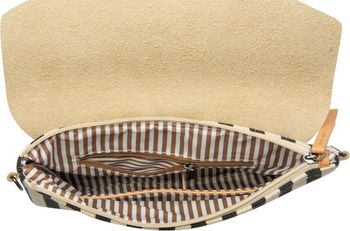 styleBREAKER Envelope Clutch im maritimen Streifen Look mit Fischgrät Muster, Umhängetasche, Tasche, Damen 02012153