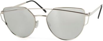 styleBREAKER Sonnenbrille mit Katzenaugen Cat Eye Gläsern und Doppelrahmen Bügel, Federscharnier, Damen 09020069
