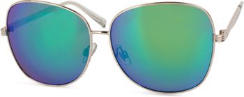 styleBREAKER Sonnenbrille mit ovalen Polycarbonat Gläsern und Vollrand Metallgestell, Damen 09020070