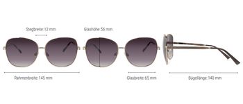 styleBREAKER Sonnenbrille mit ovalen Polycarbonat Gläsern und Vollrand Metallgestell, Damen 09020070