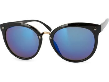 styleBREAKER Sonnenbrille mit Material-Mix-Rahmen in Katzenaugen Cat Eye Form und Nieten, Damen 09020071