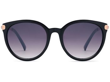 styleBREAKER Damen Sonnenbrille in Katzenaugen Cat-Eye Form, Kunststoff Vollrand Gestell und Metall Bügel 09020073