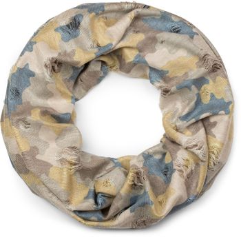 styleBREAKER Loop Schal mit Camouflage Muster im Destroyed Vintage used Look, Schlauchschal, Tuch, Unisex 01016134