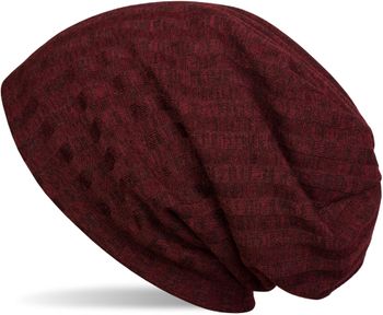 styleBREAKER warme Feinstrick Beanie Mütze mit Streifen Strick Muster und sehr weichem Fleece Innenfutter, Slouch Longbeanie, Unisex 04024108