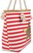 styleBREAKER Gestreifte Strandtasche mit Metallic Stern Print | Damen Shopper mit Kordelhenkeln und Reißverschluss | Badetasche im maritimen Look | 45 x 33 x 15 cm