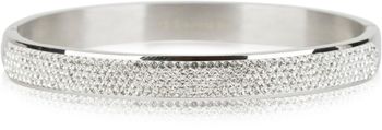 styleBREAKER Armreif aus Edelstahl mit Strasssteinen, Clipverschluss Armband, Schmuck, Damen 05040101