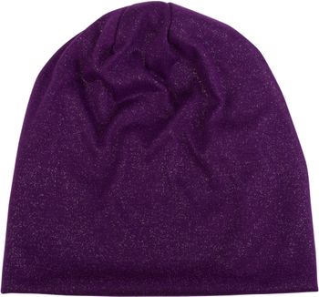 styleBREAKER Damen Beanie Mütze mit All Over Glitzer in Unifarben, Glitzermütze, Leichte Stoffmütze Einfarbig 04024117