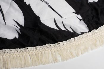 styleBREAKER rundes Strandtuch mit Traumfänger und Feder Print | Dünnes Fransen Tuch | Pareo | Leichtes Roundie Handtuch Unisex 05050042