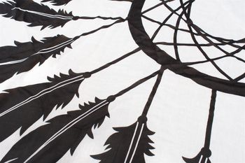 styleBREAKER rundes Strandtuch mit Traumfänger und Feder Print | Dünnes Fransen Tuch | Pareo | Leichtes Roundie Handtuch Unisex 05050042