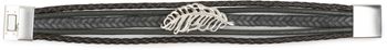 styleBREAKER Armband mit Feder Schmuck Element, Flechtoptik, geflochten, Magnetverschluss, Wickelarmband, Damen 05040106