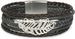 styleBREAKER Armband mit Feder Schmuck Element, Flechtoptik, geflochten, Magnetverschluss, Wickelarmband, Damen 05040106
