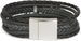 styleBREAKER Armband mit Feder Schmuck Element, Flechtoptik, geflochten, Magnetverschluss, Wickelarmband, Damen 05040106