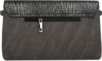 styleBREAKER Envelope Clutch Tasche mit Flecht Optik am Umschlag, Handschlaufe, Umhängegurt, Abendtasche, Damen 02012184