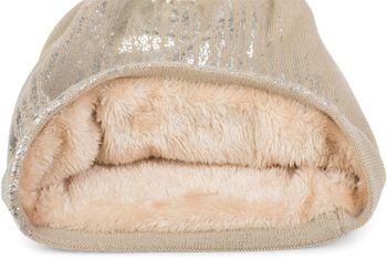 styleBREAKER warme Feinstrick Beanie Mütze mit Metallic Print und Fleece Innenfutter, Slouch Longbeanie, Unisex 04024132