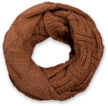 styleBREAKER Unisex Strick Loop Schal mit Gitter & Rippenmuster | elastischer Schlauchschal 64x32 cm | weiche Viskose Feinstrick