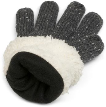 styleBREAKER Damen Strickhandschuhe mit Strass Besatz und Fleece Futter | warme Winterhandschuhe mit Glitzeroptik | weiche Thermo Fingerhandschuhe