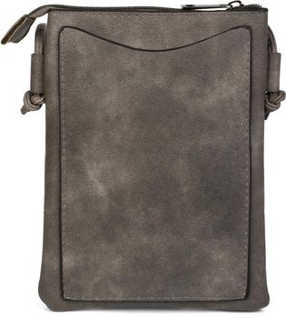 styleBREAKER Damen Mini Umhängetasche 14x19cm | weiches Kunstleder mit Zick-Zack Cutout & Nieten | Reißverschluss | für Party Festival Alltag | kleine Crossbody Bag