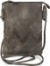styleBREAKER Damen Mini Umhängetasche 14x19cm | weiches Kunstleder mit Zick-Zack Cutout & Nieten | Reißverschluss | für Party Festival Alltag | kleine Crossbody Bag