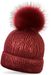 styleBREAKER warme Metallic Strick Bommelmütze mit abnehmbarem Kunstfell Bommel, Winter Fellbommel Mütze, Damen 04024138