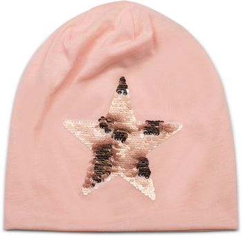 styleBREAKER Beanie Mütze mit Wendepailletten Stern Applikation, Slouch Longbeanie, Damen 04024141