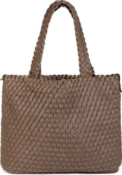 styleBREAKER XXL Wendetasche in Flecht-Optik, Shopper Tasche, 2 Taschen, Handtaschen Set, Bag in Bag, Schultertasche, Damen 02012163