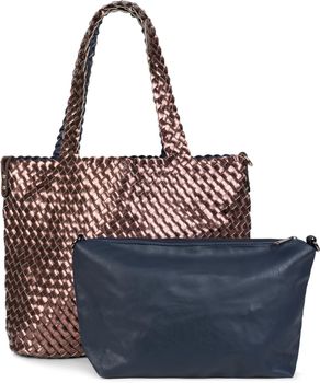 styleBREAKER XXL Wendetasche in Flecht-Optik, Shopper Tasche, 2 Taschen, Handtaschen Set, Bag in Bag, Schultertasche, Damen 02012163
