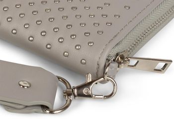 styleBREAKER Geldbörse mit Nieten, Reißverschluss, Kugelnieten besetzte Handschlaufe, Portemonnaie, Damen 02040094