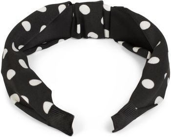 styleBREAKER Damen Haarreif mit Punkten & Knoten | breiter Retro Haarreifen (5 cm) im 50er Jahre Rockabilly Style | flexibler Polka Dot Kopfschmuck für Party & Alltag