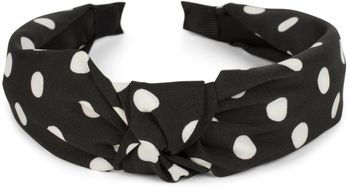 styleBREAKER Damen Haarreif mit Punkten & Knoten | breiter Retro Haarreifen (5 cm) im 50er Jahre Rockabilly Style | flexibler Polka Dot Kopfschmuck für Party & Alltag