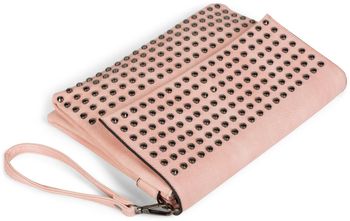 styleBREAKER Clutch mit Nieten, Abendtasche, Schulterriemen, Trageschlaufe, Schultertasche, Damen 02012227