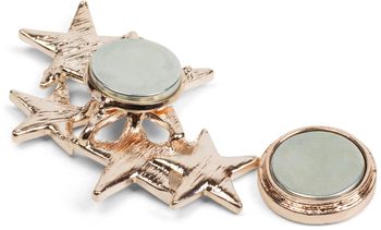 styleBREAKER Magnet Schmuck Anhänger mit versetzt angeordneten Strass besetzten Sternen für Schals, Tücher oder Ponchos, Brosche, Damen 05050061