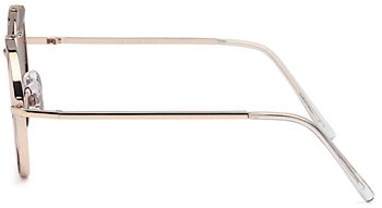 styleBREAKER Piloten Sonnenbrille mit dickem Metallrahmen, Doppel Metallsteg und Flachgläsern, Brille, Unisex 09020079