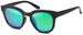 styleBREAKER Nerd Sonnenbrille mit breitem Kunststoff Rahmen und Metall umrandeten Oval Flachgläsern, Kunststoff Bügel, Damen 09020082