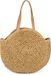 styleBREAKER runde Damen Basttasche mit langen Henkeln | Geflochtene Korbtasche als Strandtasche oder Shopper | Großes Hauptfach mit Reißverschluss