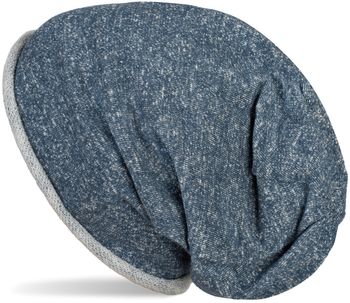 styleBREAKER Beanie Mütze mit all over Glitzer im Melange Look mit Rollrand, Slouch Longbeanie, Glitzermütze, Damen 04024143