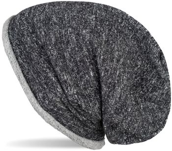 styleBREAKER Beanie Mütze mit all over Glitzer im Melange Look mit Rollrand, Slouch Longbeanie, Glitzermütze, Damen 04024143