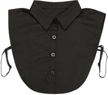 styleBREAKER Damen Blusenkragen Einsatz mit Knopfleiste und Schleife, Kragen für Blusen und Pullover, Schluppenbluse 08020003